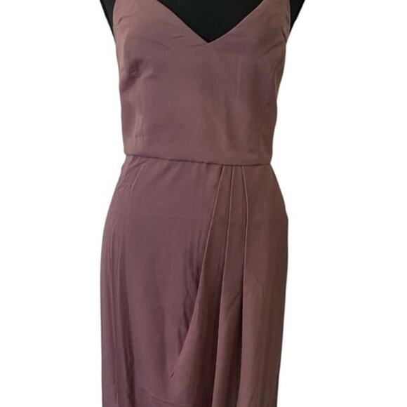Lulus Reinette NWT New Mauve Midi Dress size M medium Faux wrap Spaghetti Strap - Picture 3 of 11